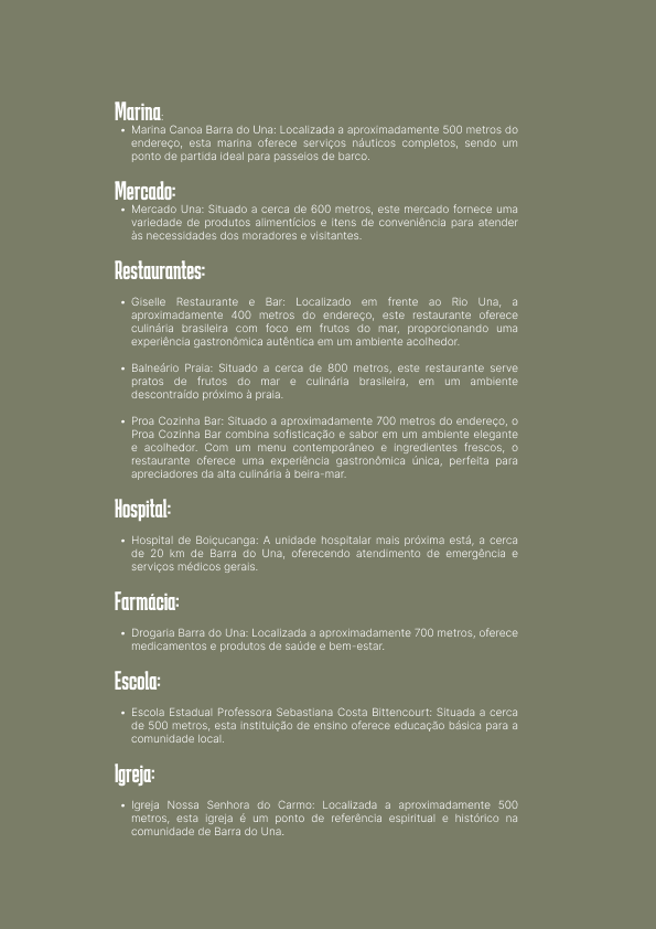 Página de conveniências locais