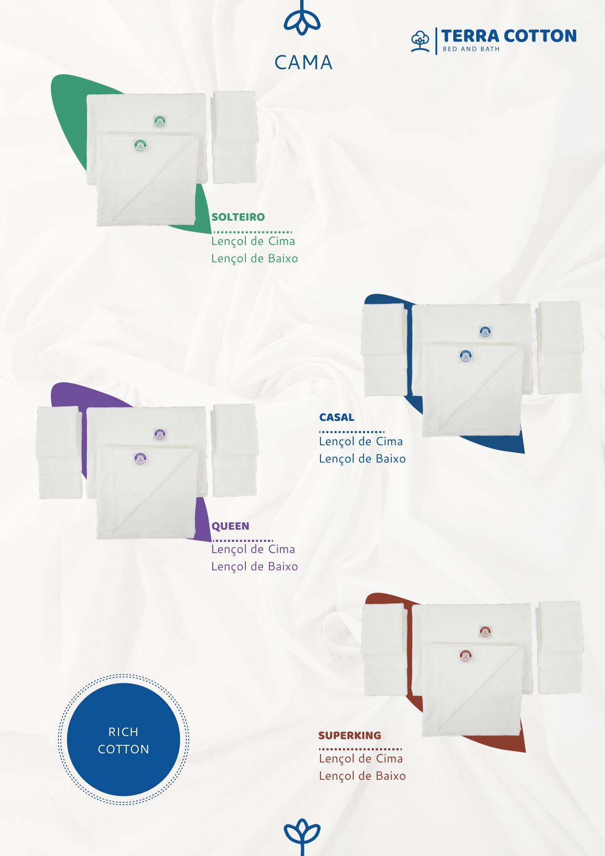Página de produtos de cama Terra Cotton